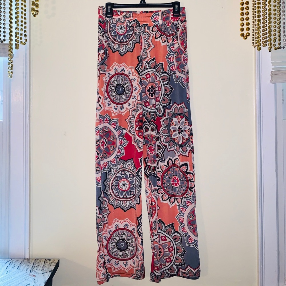 Long Flowy Floral Pattern Pants